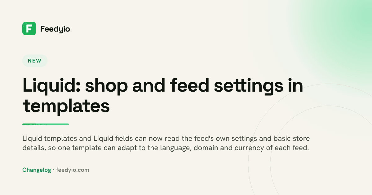 Liquid: shop and feed settings in templates