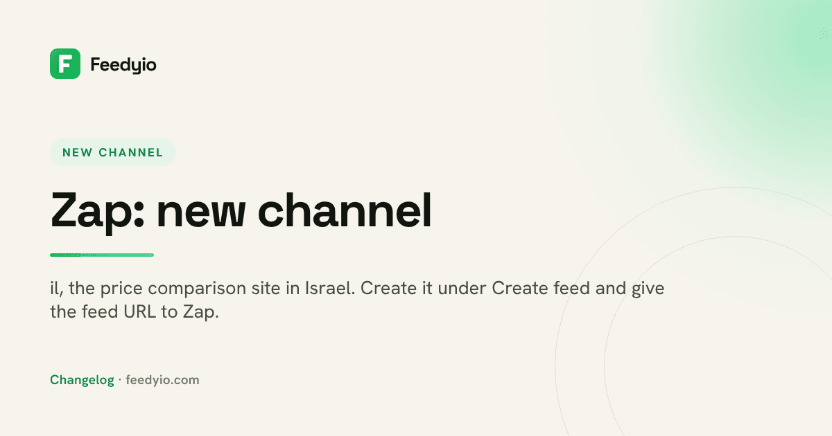 Zap: new channel
